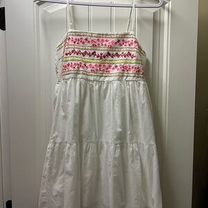 Floral Embroidered White Dress, medium